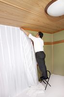 仏間作り　幕張り途中